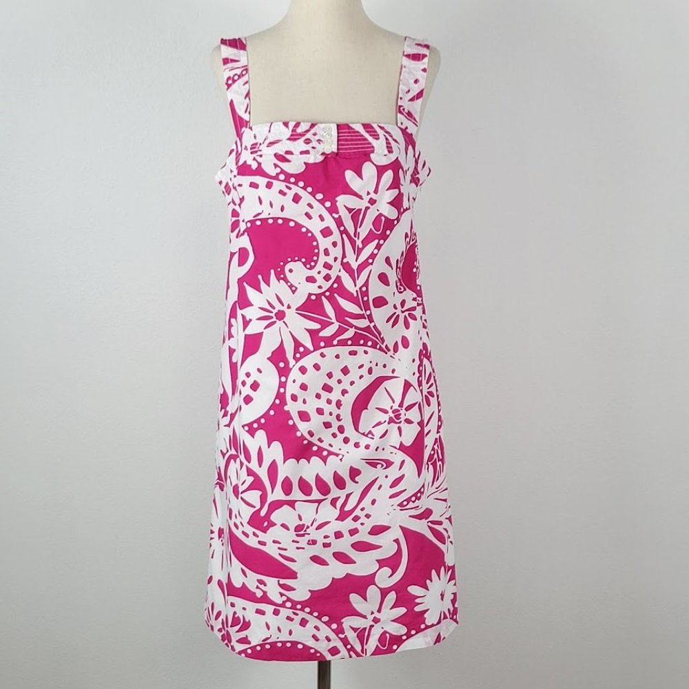 J.CREW  floral print shift mini dress pink Sz 8